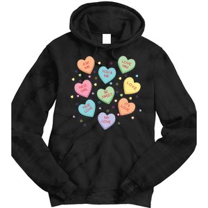 Valentine's Day Candy Hearts Tie Dye Hoodie