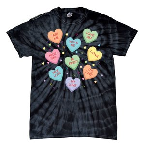 Valentine's Day Candy Hearts Tie-Dye T-Shirt