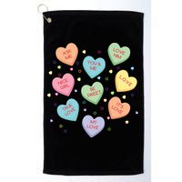 Valentine's Day Candy Hearts Golf Towel
