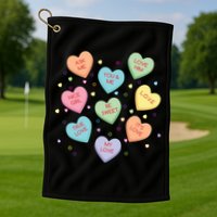 Valentine's Day Candy Hearts Golf Towel