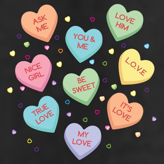 Valentine's Day Candy Hearts Golf Towel