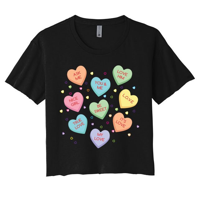 Valentine's Day Candy Hearts Crop Top
