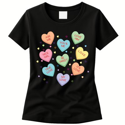 Valentine's Day Candy Hearts Womens T-Shirt