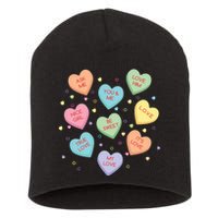 Valentine's Day Candy Hearts Short Acrylic Beanie