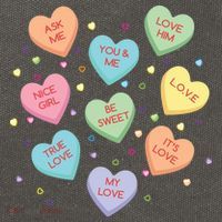 Valentine's Day Candy Hearts Cotton Canvas Backpack
