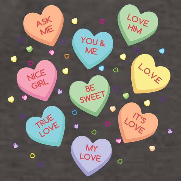 Valentine's Day Candy Hearts Vector Backpack