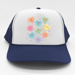 Valentine's Day Candy Hearts Trucker Hat