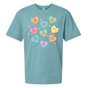 Valentine's Day Candy Hearts Sueded Cloud Jersey T-Shirt