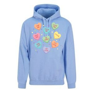 Valentine's Day Candy Hearts Unisex Surf Hoodie