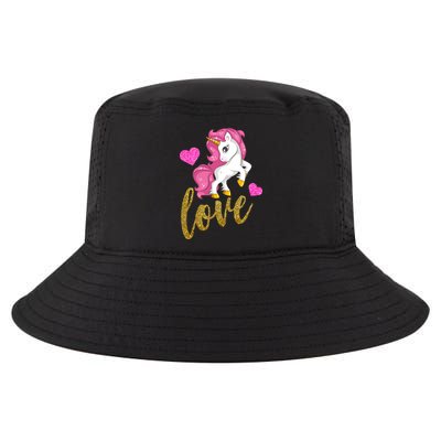 Valentines Day Cute Unicorn Love Cool Comfort Performance Bucket Hat