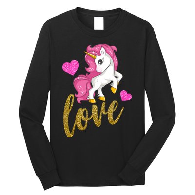 Valentines Day Cute Unicorn Love Long Sleeve Shirt