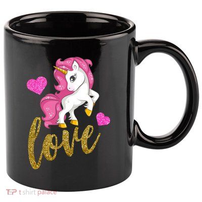 Valentines Day Cute Unicorn Love 11oz C Handle Ceramic Mug