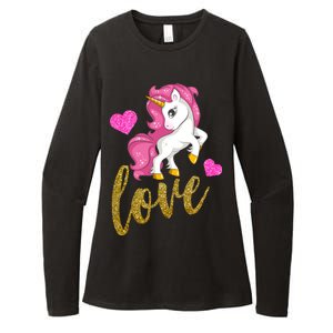 Valentines Day Cute Unicorn Love Womens CVC Long Sleeve Shirt