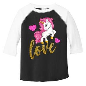 Valentines Day Cute Unicorn Love Toddler Fine Jersey T-Shirt