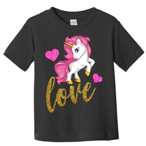 Valentines Day Cute Unicorn Love Toddler T-Shirt