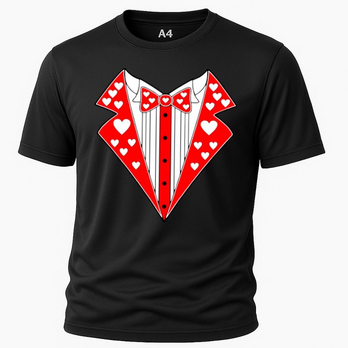 Valentine's Day Heart Tuxedo Performance Shirt