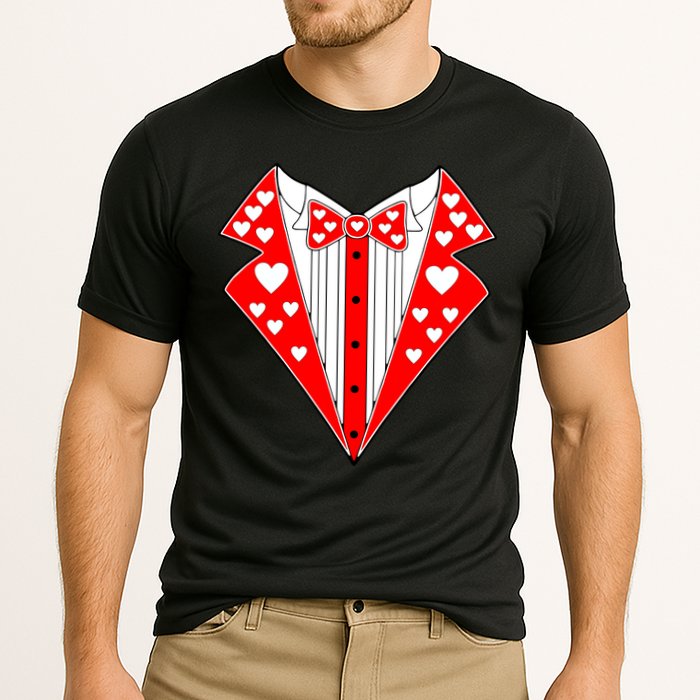 Valentine's Day Heart Tuxedo Performance Shirt