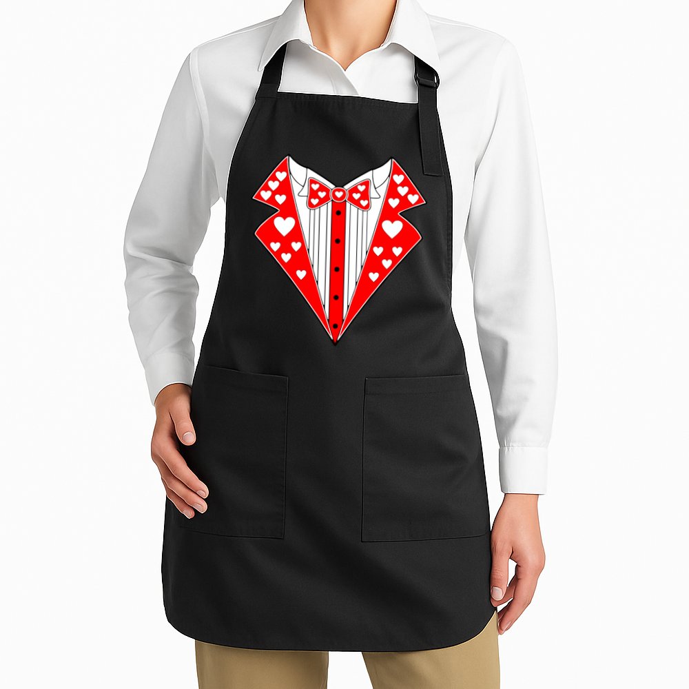 Valentine's Day Heart Tuxedo Apron
