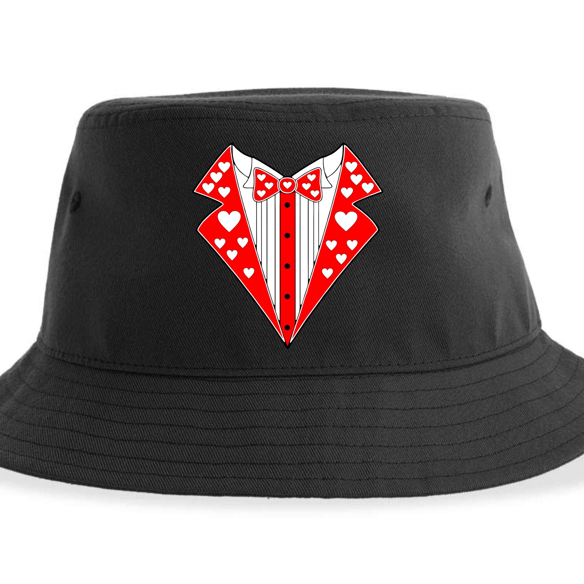 Valentine's Day Heart Tuxedo Sustainable Bucket Hat