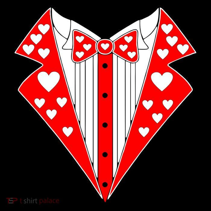 Valentine's Day Heart Tuxedo Button