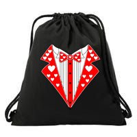 Valentine's Day Heart Tuxedo Drawstring Bag