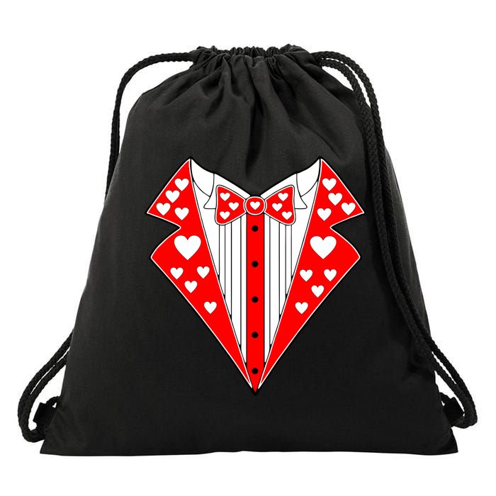 Valentine's Day Heart Tuxedo Drawstring Bag