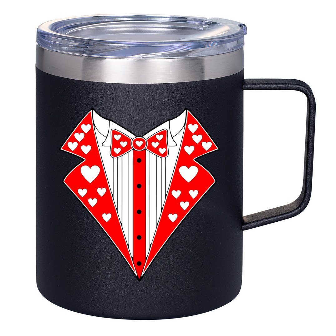 Valentine's Day Heart Tuxedo 12oz Stainless Steel Coffee Mug