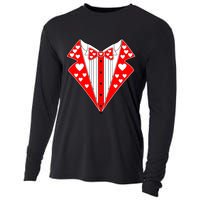Valentine's Day Heart Tuxedo Cooling Performance Long Sleeve Crew