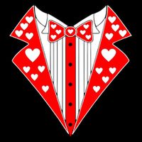 Valentine's Day Heart Tuxedo Cooling Performance Long Sleeve Crew