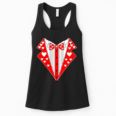 Valentine's Day Heart Tuxedo Womens Tank Top