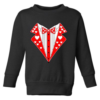 Valentine's Day Heart Tuxedo Toddler Sweatshirt