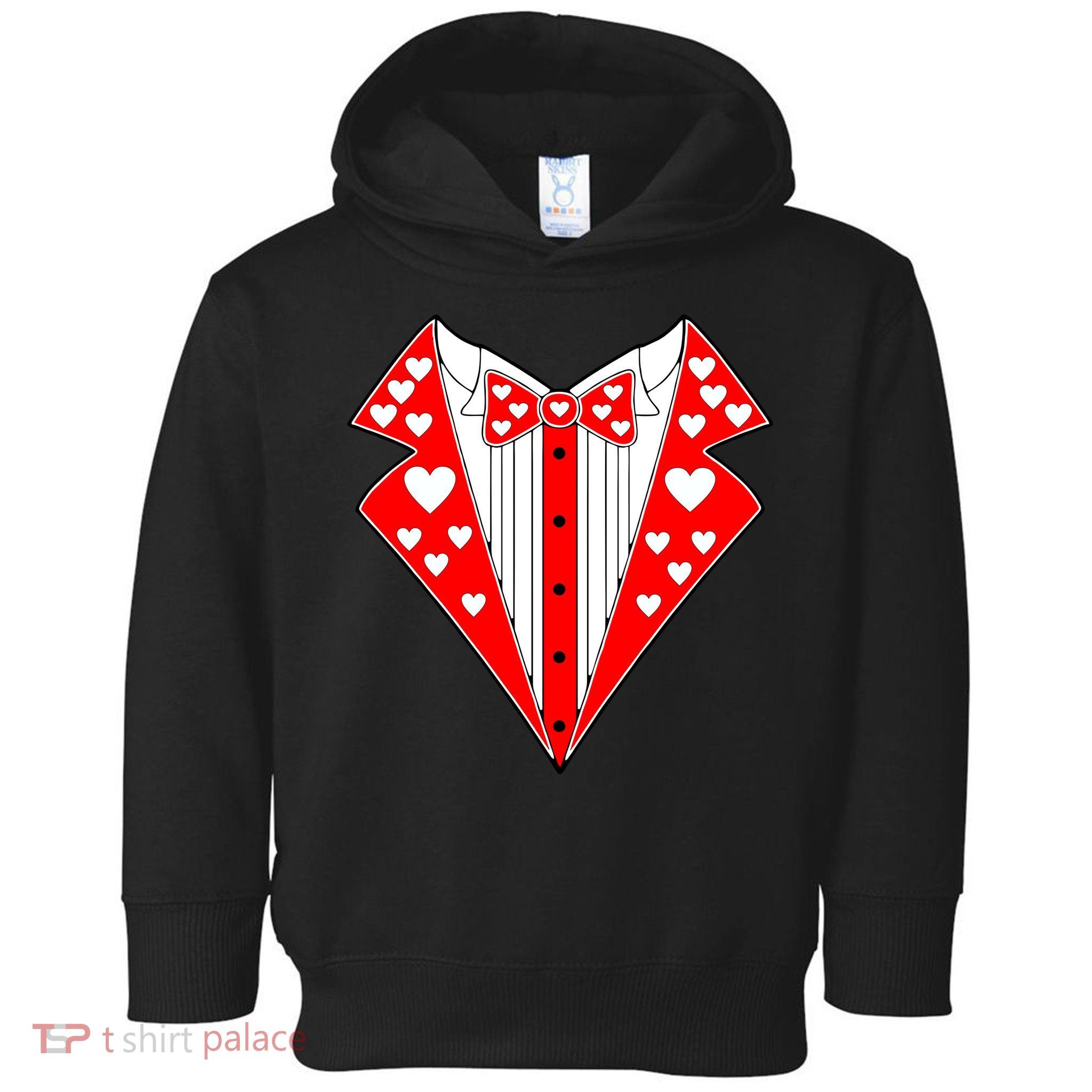 Valentine's Day Heart Tuxedo Toddler Hoodie