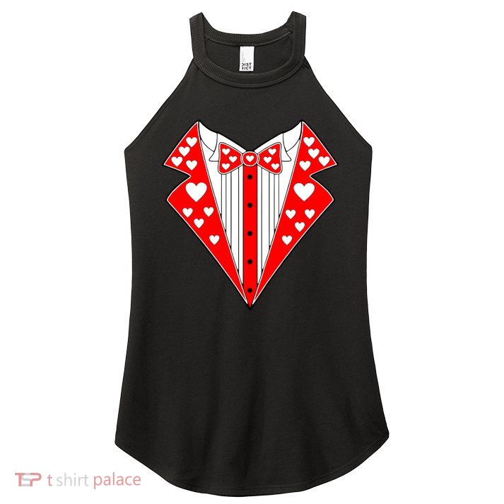 Valentine's Day Heart Tuxedo Women's Perfect Tri Rocker Tank