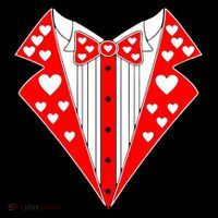 Valentine's Day Heart Tuxedo Womens T-Shirt