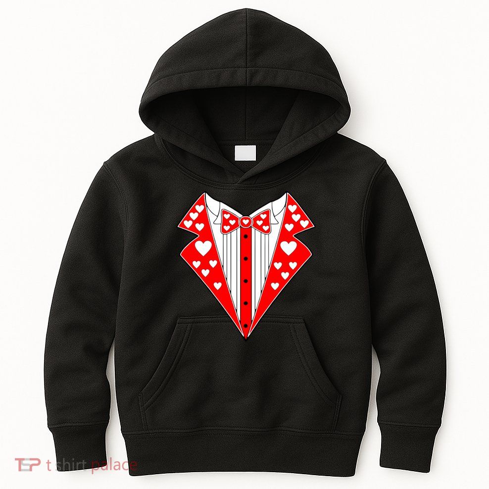 Valentine's Day Heart Tuxedo Kids Hoodie