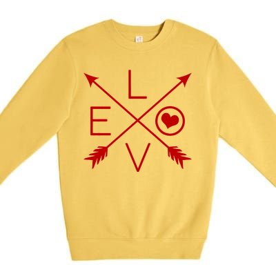 Valentines Day Love Arrows Premium Crewneck Sweatshirt