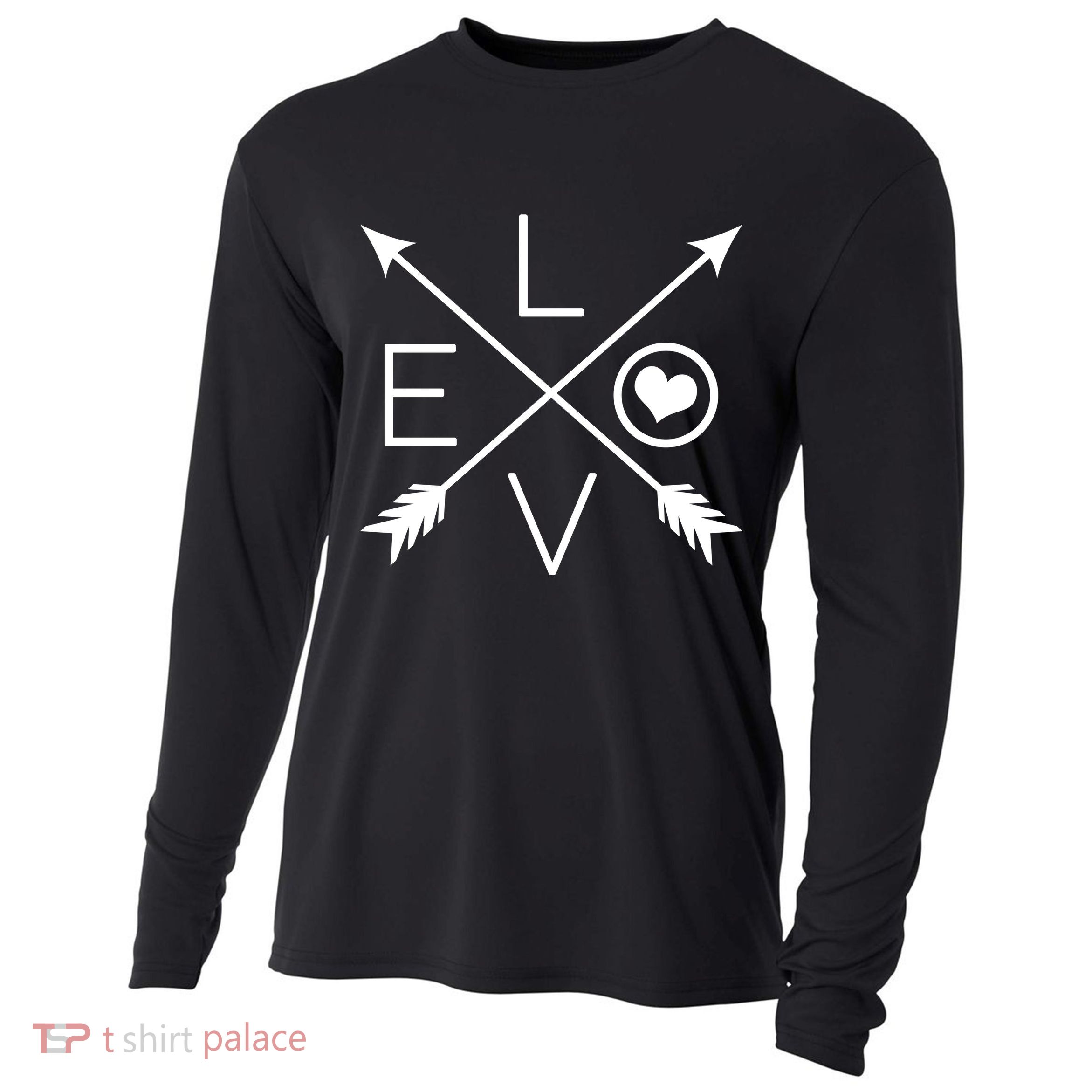 Valentines Day Love Arrows Cooling Performance Long Sleeve Crew