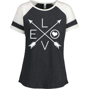 Valentines Day Love Arrows Enza Ladies Jersey Colorblock Tee