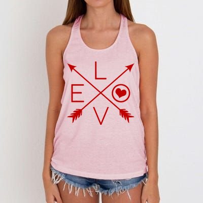 Valentines Day Love Arrows Women's Knotted Racerback Tank