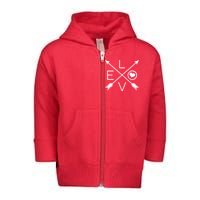 Valentines Day Love Arrows Toddler Zip Fleece Hoodie