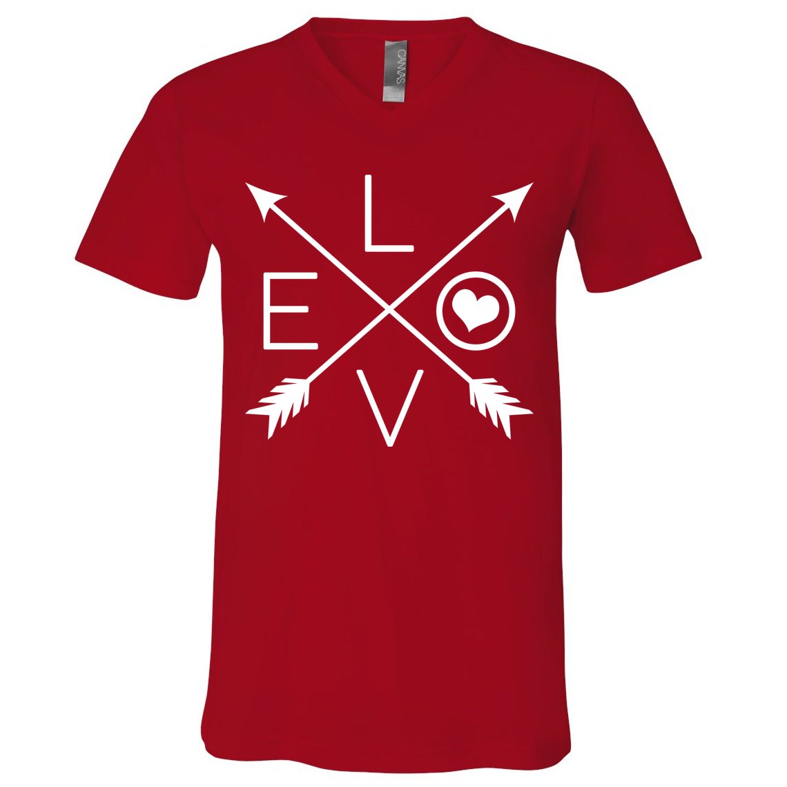Valentines Day Love Arrows V-Neck T-Shirt