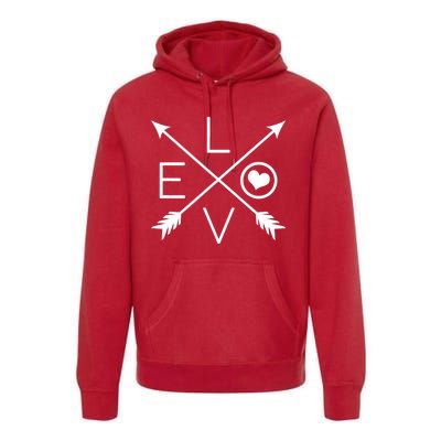 Valentines Day Love Arrows Premium Hoodie