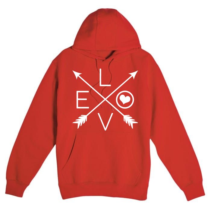 Valentines Day Love Arrows Premium Pullover Hoodie