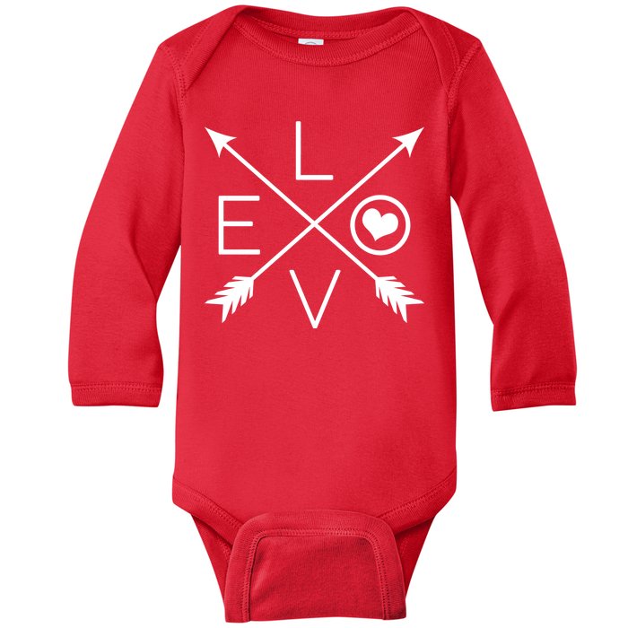 Valentines Day Love Arrows Baby Long Sleeve Bodysuit