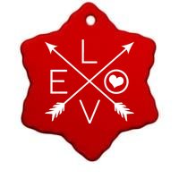 Valentines Day Love Arrows Ceramic Star Ornament