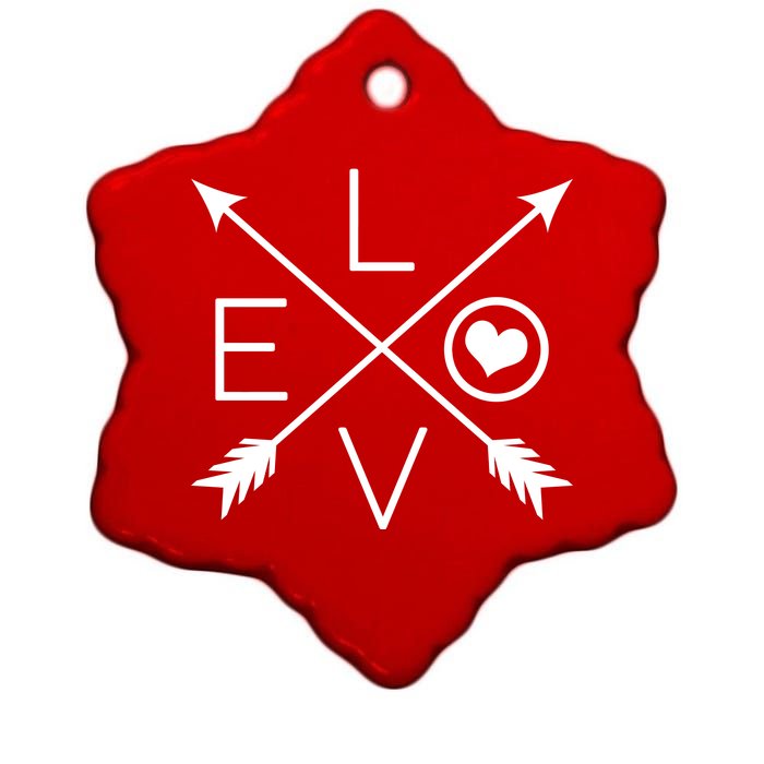 Valentines Day Love Arrows Ceramic Star Ornament