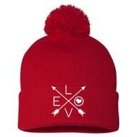 Valentines Day Love Arrows Pom Pom 12in Knit Beanie