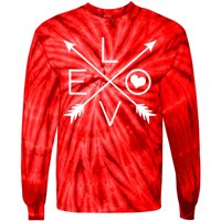 Valentines Day Love Arrows Tie-Dye Long Sleeve Shirt