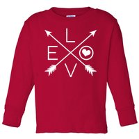 Valentines Day Love Arrows Toddler Long Sleeve Shirt