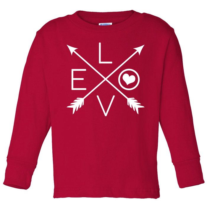 Valentines Day Love Arrows Toddler Long Sleeve Shirt